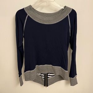 Zipper back long sleeve top